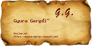 Gyura Gergő névjegykártya